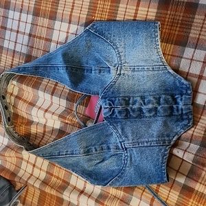 Katrina Lace Up Denim Corset